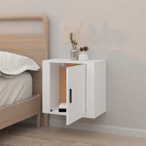 Nástěnný noční stolek bílý 50 x 30 x 47 cm - obrázek 3