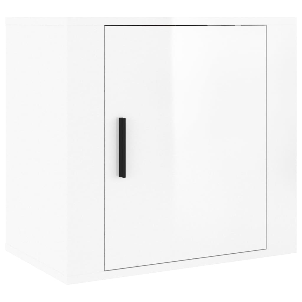 vidaXL Nástěnný noční stolek bílý s vysokým leskem 50x30x47 cm