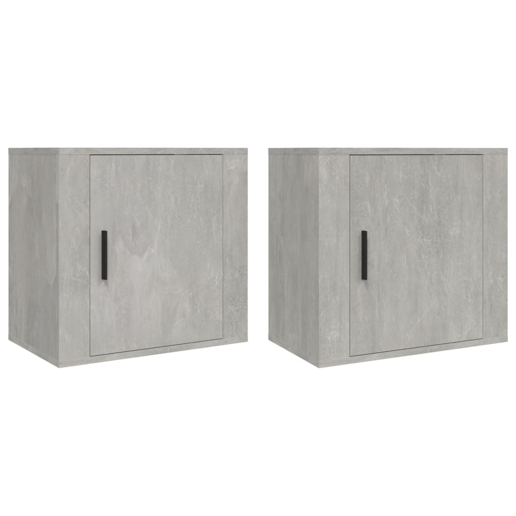 vidaXL Nachtkastjes 2 st wandgemonteerd 50x30x47 cm betongrijs