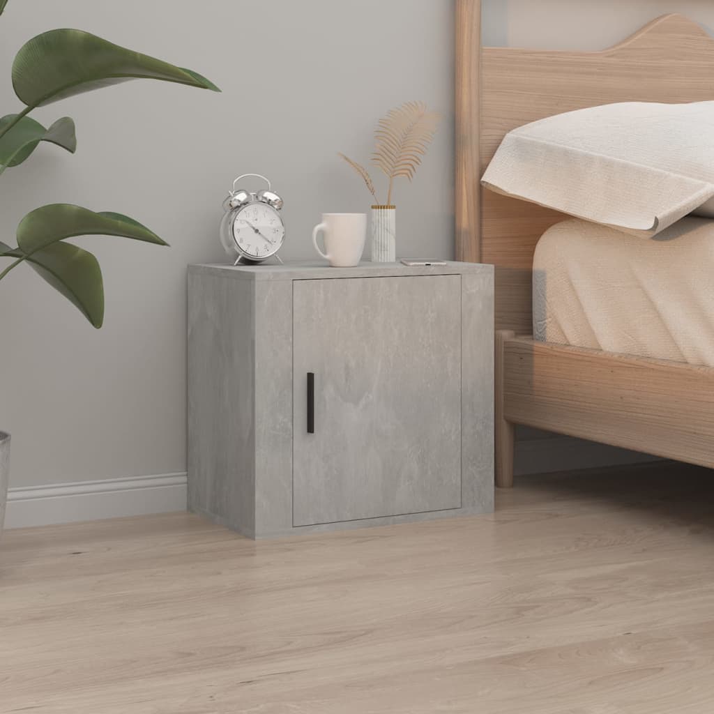 vidaXL 2 db betonszürke falra szerelhető éjjeliszekrény 50x30x47 cm