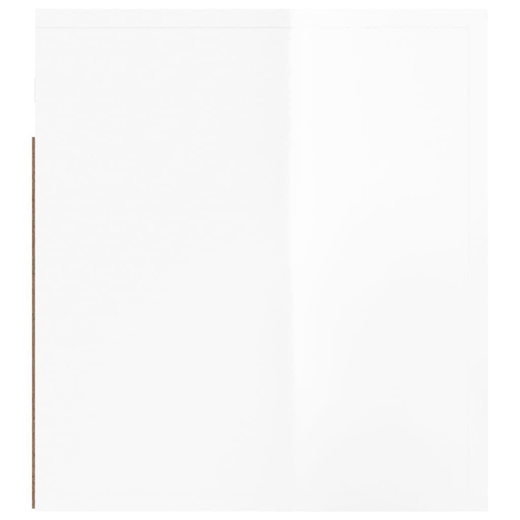 Sieninė naktinė spintelė, balta, 50x36x40cm, blizgi | Stepinfit.lt