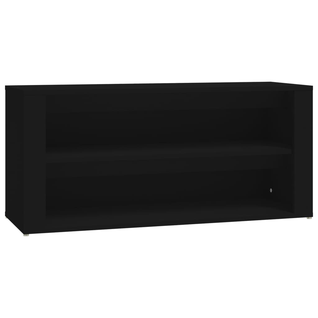 vidaXL Botník černý 100 x 35 x 45 cm kompozitní dřevo