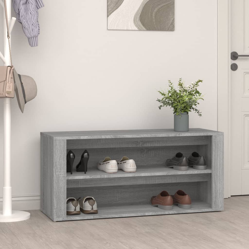 vidaXL Pantofar, gri beton, 100x35x45 cm, lemn compozit