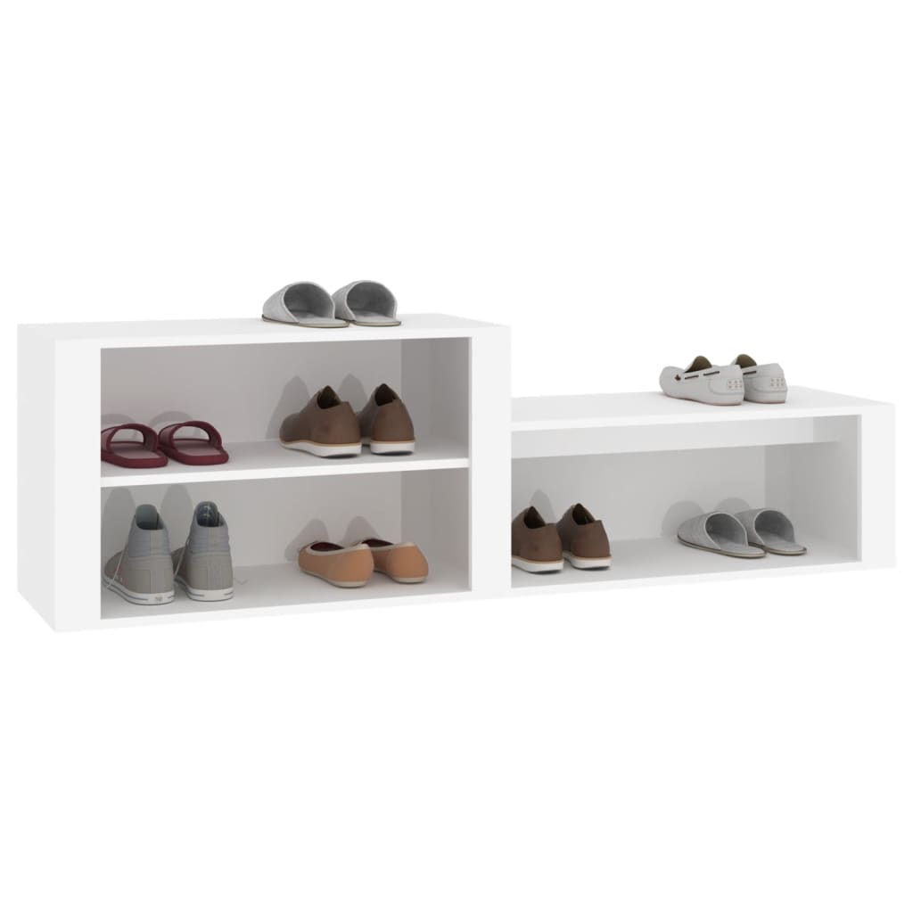 Półka na buty, biała, 150x35x45 cm, materiał drewnopochodny