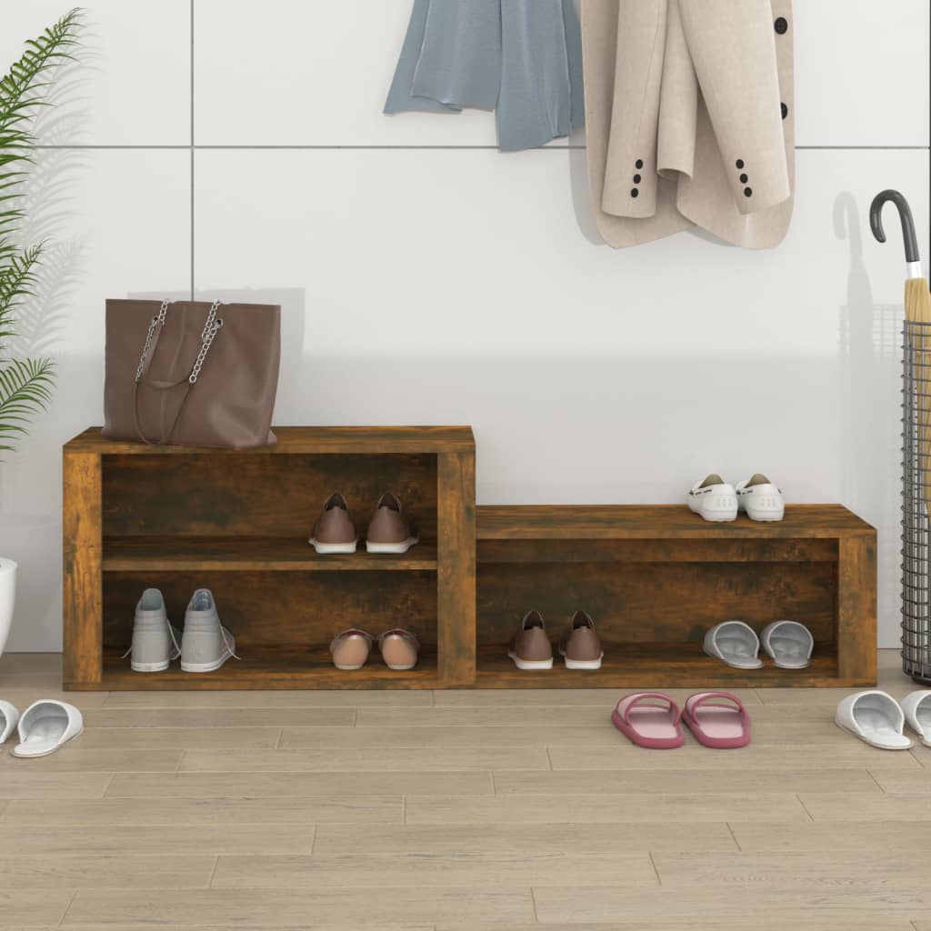 vidaXL Pantofar, stejar fumuriu, 150x35x45 cm, lemn prelucrat