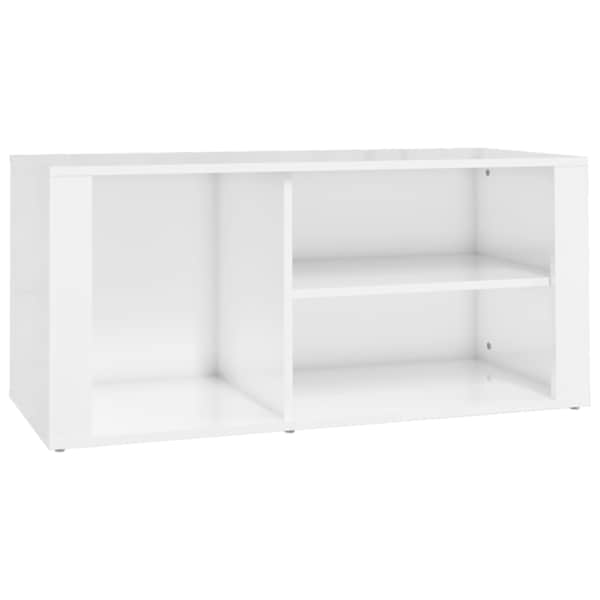 vidaXL jalatsikapp, k&otilde;rgl&auml;ikega valge, 100 x 35 x 45 cm, tehispuit