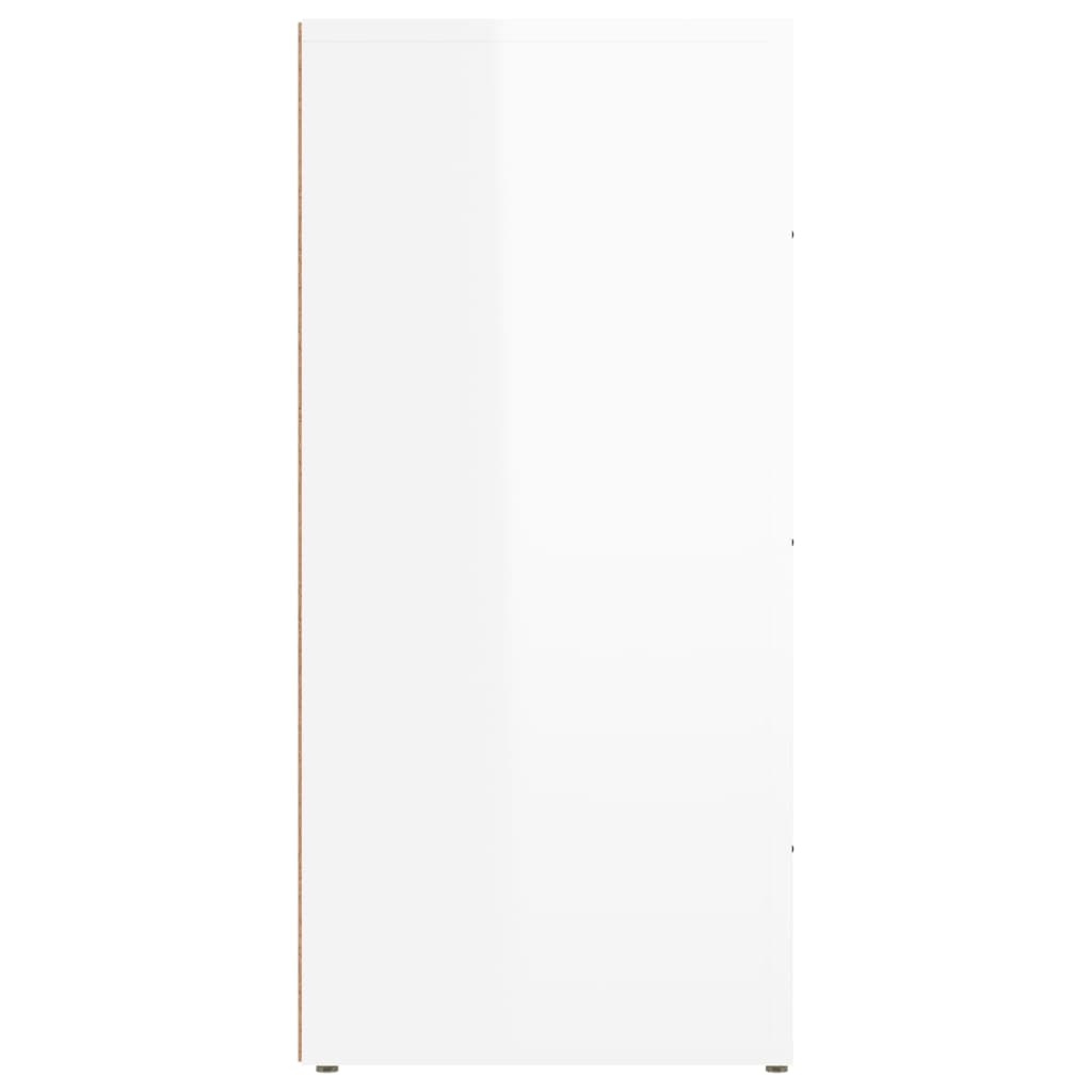 magasfényű fehér szerelt fa tálalószekrény 40x33x70 cm