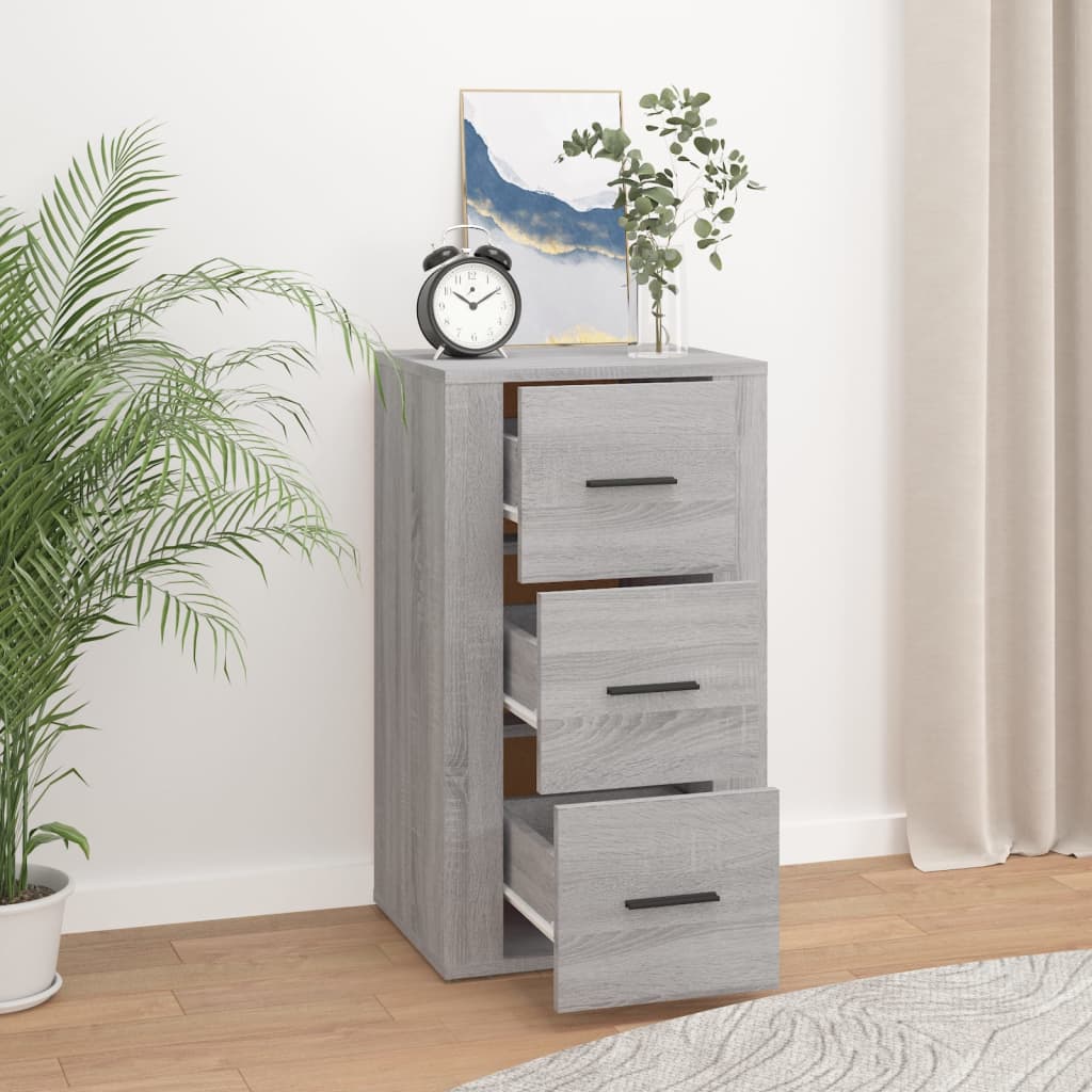vidaXL Dressoir 40x33x70 cm bewerkt hout grijs sonoma eikenkleurig afbeelding