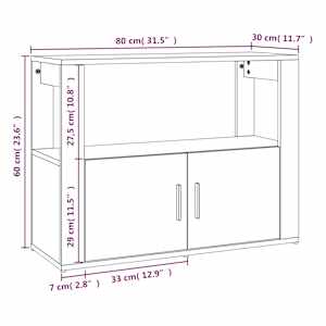 Příborník bílý s vysokým leskem 80x30x60 cm kompozitní dřevo - obrázek 10