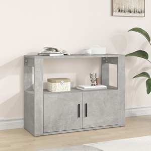 Komoda betonsko siva 80x30x60 cm inženirski les