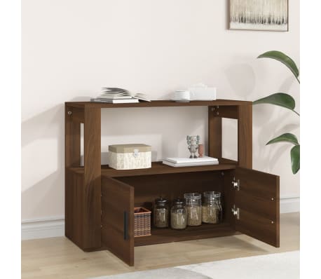 vidaXL &Scaron;oninė spintelė, ruda ąžuolo, 80x30x60cm, apdirbta mediena