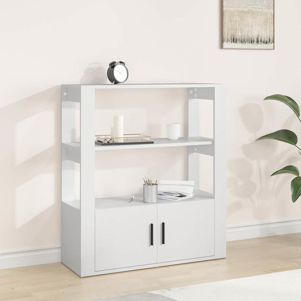 vidaXL skænk 80x30x90 cm konstrueret træ hvid
