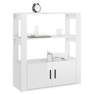 Příborník bílý s vysokým leskem 80x30x90 cm kompozitní dřevo - obrázek 4