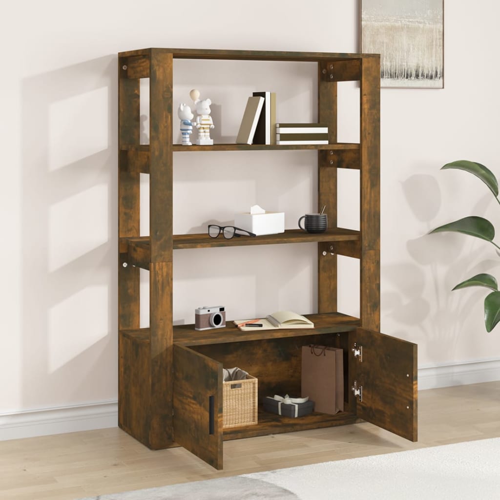 vidaXL Dressoir 80x30x119,5 cm bewerkt hout gerookt eikenkleurig afbeelding