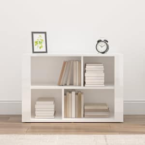 Příborník bílý s vysokým leskem 80x30x54 cm kompozitní dřevo - obrázek 3