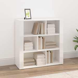 Příborník bílý s vysokým leskem 80x30x80 cm kompozitní dřevo - obrázek 1