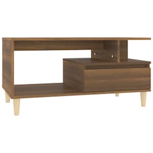 Konferenční stolek hnědý dub 90x49x45 cm kompozitní dřevo - obrázek 2