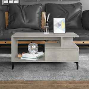 Klubska mizica betonsko siva 90x49x45 cm inženirski les