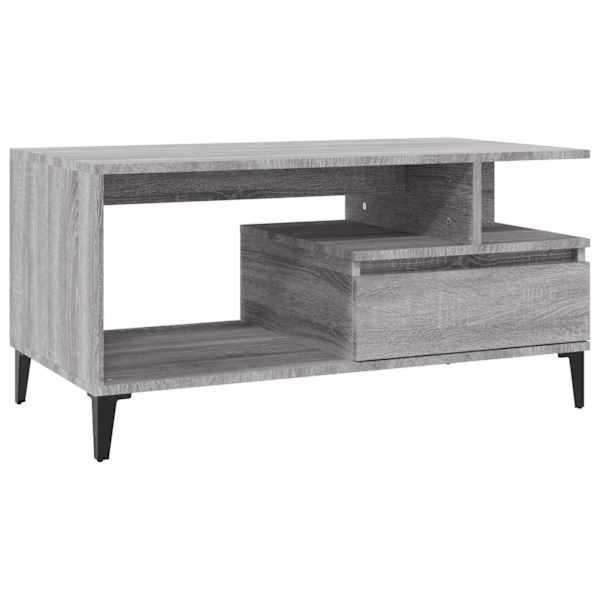 vidaXL kohvilaud, hall Sonoma tamm, 90x49x45 cm, tehispuit