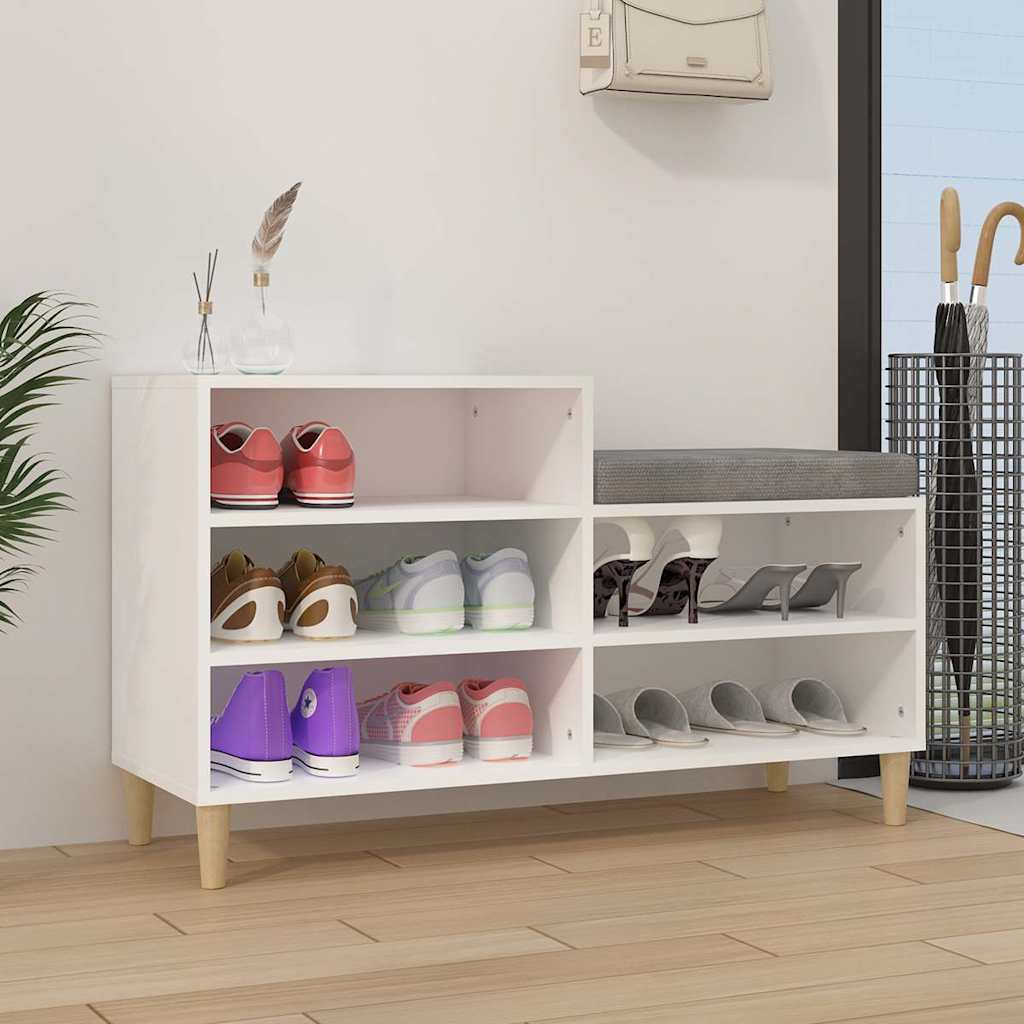 Skoreol med 5 rum - konstrueret træ, hvid 102×36×60 cm