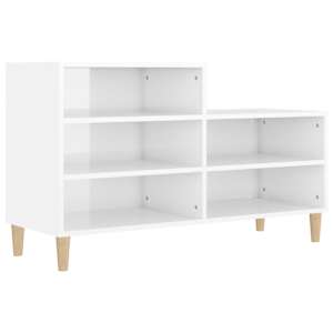 vidaXL jalatsikapp, k&otilde;rgl&auml;ikega valge, 102x36x60 cm, tehispuit