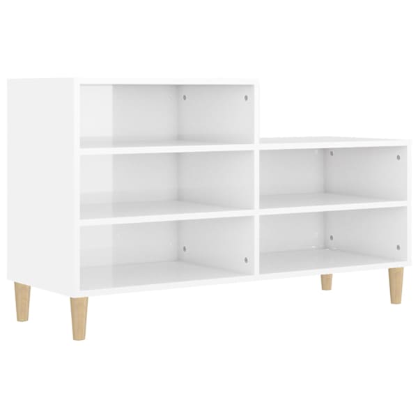 vidaXL jalatsikapp, k&otilde;rgl&auml;ikega valge, 102x36x60 cm, tehispuit
