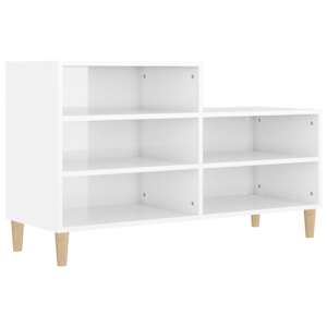 Botník bílý s vysokým leskem 102x36x60 cm kompozitní dřevo - obrázek 2