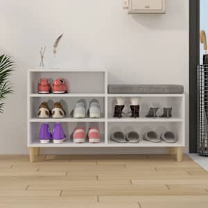 Botník bílý s vysokým leskem 102x36x60 cm kompozitní dřevo - obrázek 3
