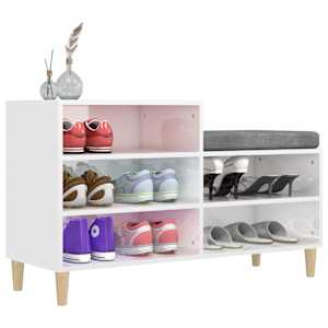 Botník bílý s vysokým leskem 102x36x60 cm kompozitní dřevo - obrázek 4