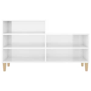 Botník bílý s vysokým leskem 102x36x60 cm kompozitní dřevo - obrázek 5