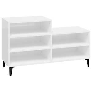 Botník bílý s vysokým leskem 102x36x60 cm kompozitní dřevo - obrázek 2