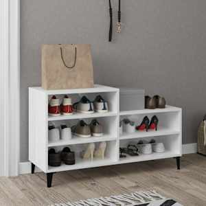 Botník bílý s vysokým leskem 102x36x60 cm kompozitní dřevo