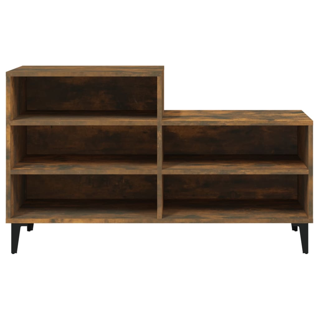 vidaXL Schoenenkast 102x36x60 cm bewerkt hout gerookt eikenkleurig afbeelding