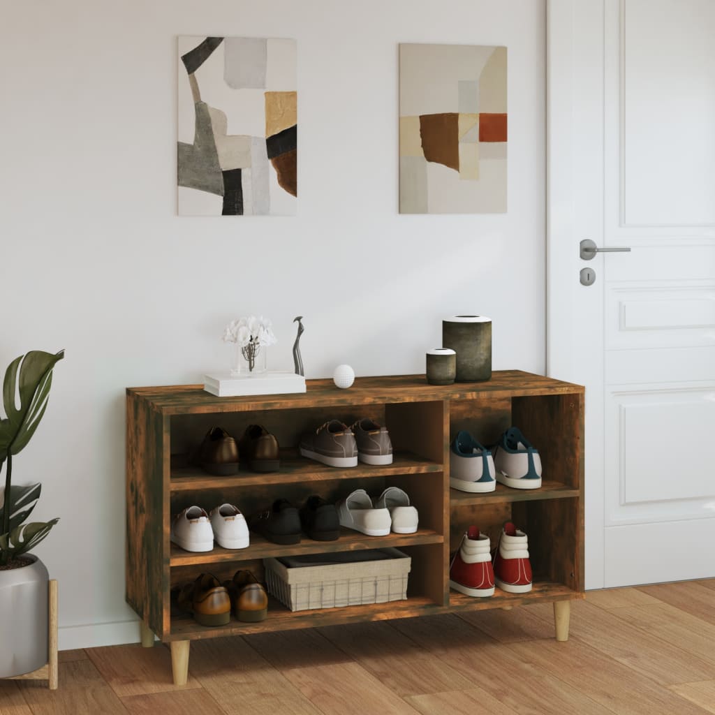 vidaXL füstös tölgy színű szerelt fa cipősszekrény 102 x 36 x 60 cm