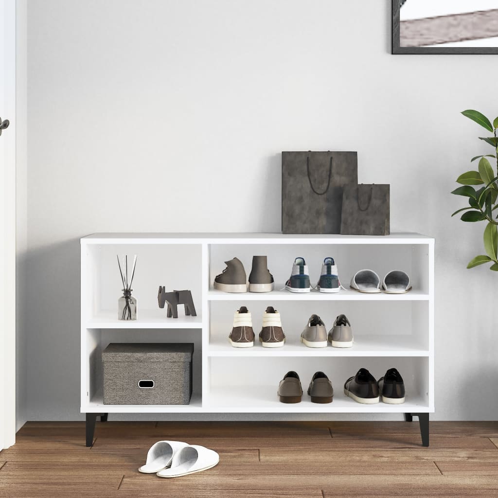 vidaXL fehér szerelt fa cipősszekrény 102x36x60 cm