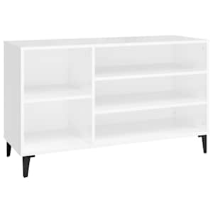 vidaXL jalatsikapp, k&otilde;rgl&auml;ikega valge, 102x36x60 cm, tehispuit