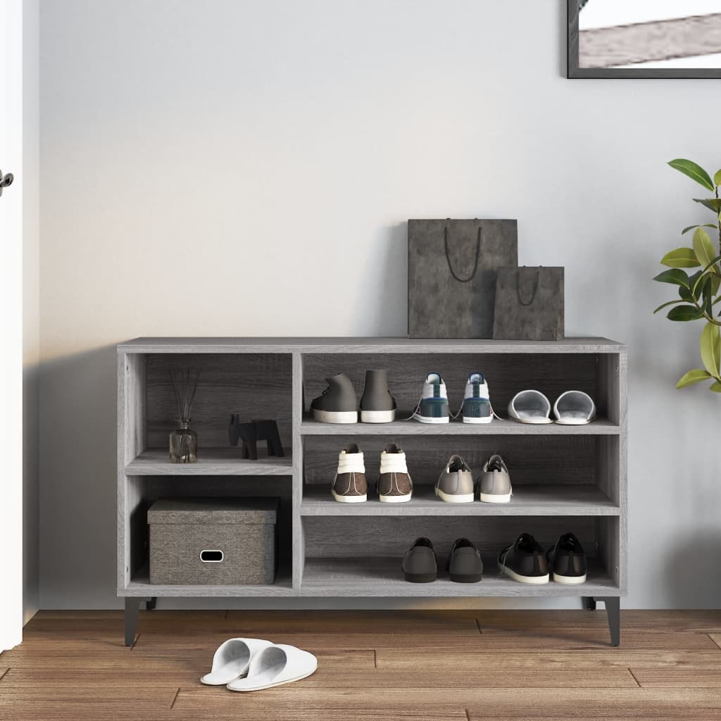 vidaXL Schoenenkast 102x36x60 cm bewerkt hout sonoma grijs afbeelding