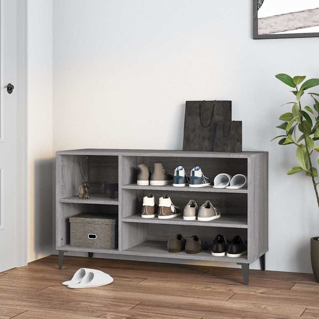 vidaXL skoskab 102x36x60 cm konstrueret træ grå sonoma-eg