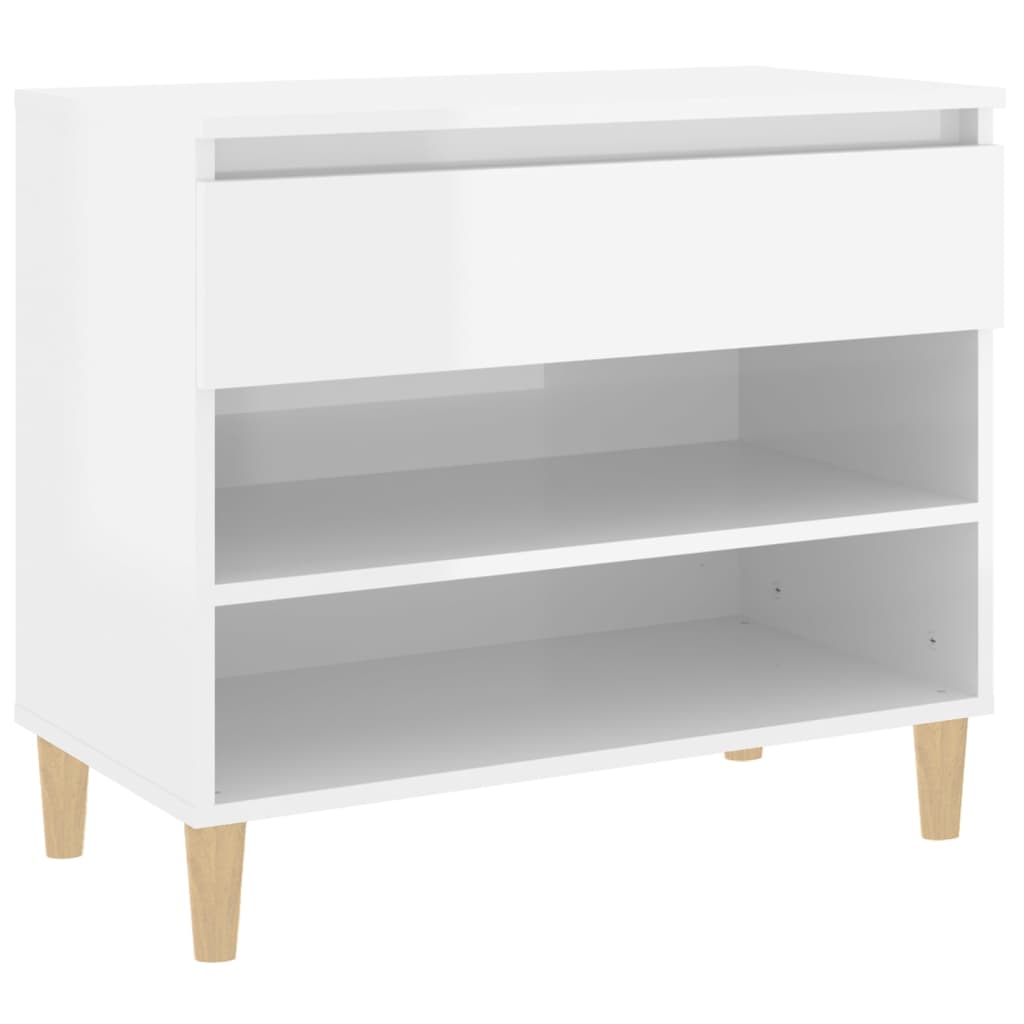 vidaXL Botník bílý s vysokým leskem 70x36x60 cm kompozitní dřevo