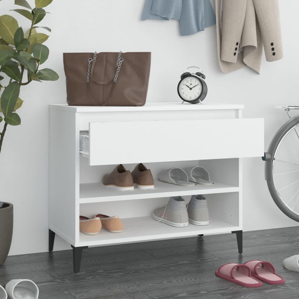 vidaXL Botník biely 70x36x60 cm spracované drevo