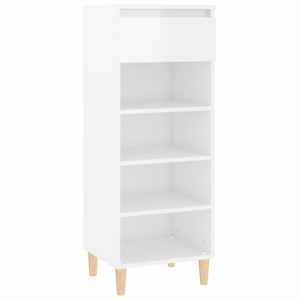 Botník bílý s vysokým leskem 40 x 36 x 105 cm kompozitní dřevo - obrázek 2