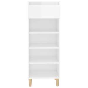 Botník bílý s vysokým leskem 40 x 36 x 105 cm kompozitní dřevo - obrázek 3