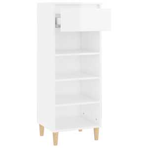Botník bílý s vysokým leskem 40 x 36 x 105 cm kompozitní dřevo - obrázek 4