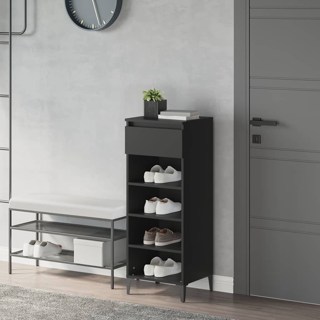 vidaXL skoreol 40x36x105 cm konstrueret træ sort