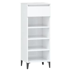 Botník bílý s vysokým leskem 40 x 36 x 105 cm kompozitní dřevo - obrázek 2