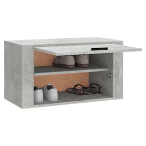 Nástěnný botník betonově šedý 70 x 35 x 38 cm kompozitní dřevo - obrázek 4
