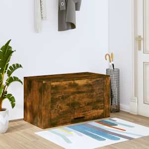 Nástěnný botník kouřový dub 70 x 35 x 38 cm masivní borovice - obrázek 1