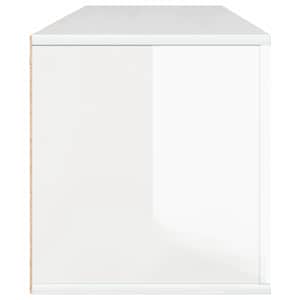 Nástěnný botník bílý vysoký lesk 100x35x38 cm kompozitní dřevo - obrázek 7