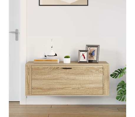vidaXL Wand-Schuhschrank Sonoma-Eiche 100x35x38 cm Holzwerkstoff