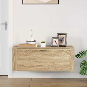 vidaXL Wand-Schuhschrank Sonoma-Eiche 100x35x38 cm Holzwerkstoff